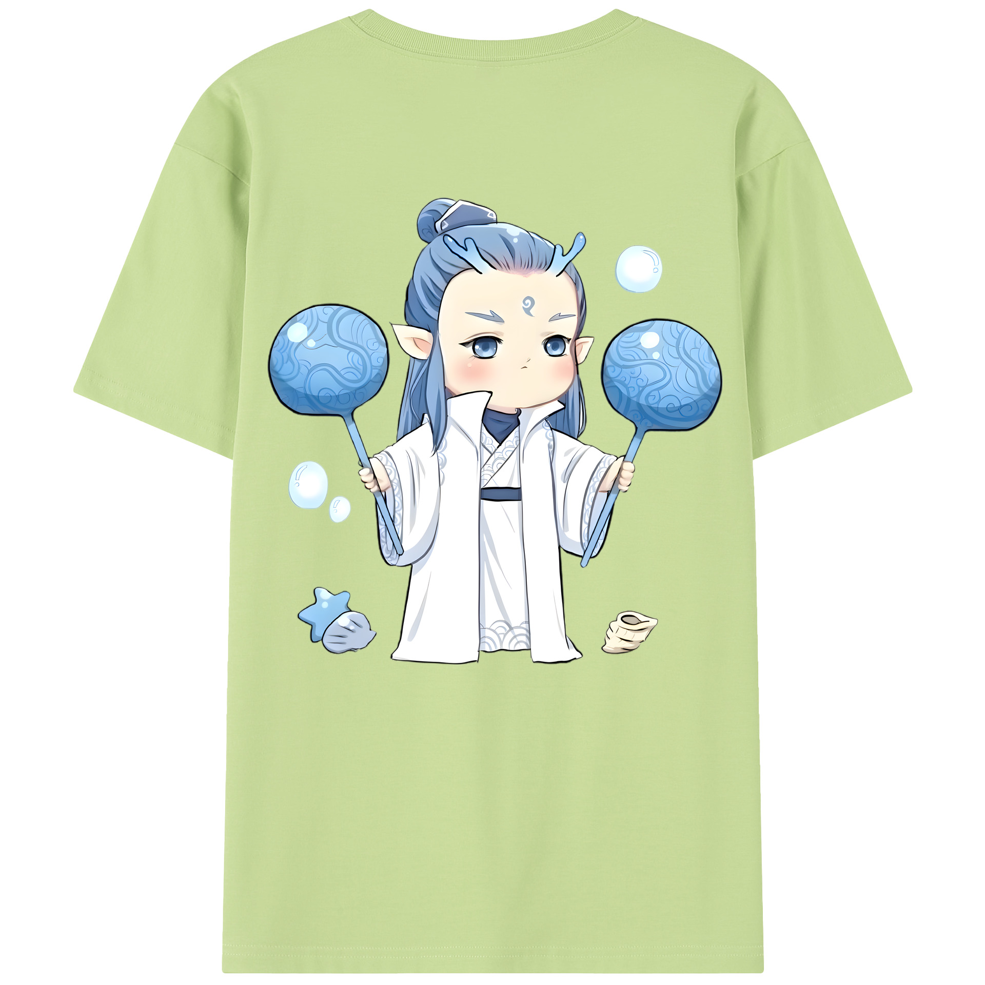 （画像用） Ne Zha 2 ナタ 魔童の大暴れ 綿100％半袖Tシャツ（背面プリント）